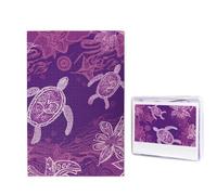 Jigsaw Puzzle for Adults 1000 Piece Funny Challenging Puzzles Hawaii with Purple sea Turtle Picture Jigsaw Wooden Puzzle Artwork Family Game Puzzle for Birthday 29.5" x 19.7"