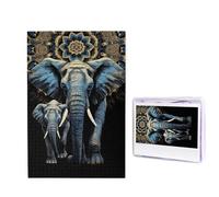 Jigsaw Puzzle for Adults 1000 Piece Funny Challenging Puzzles Two Elephants Picture Jigsaw Wooden Puzzle Artwork Family Game Puzzle for Birthday 29.5" x 19.7"
