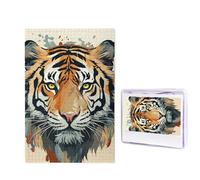 Jigsaw Puzzle for Adults 1000 Piece Funny Challenging Puzzles Year of The Tiger Face Picture Jigsaw Wooden Puzzle Artwork Family Game Puzzle for Birthday 29.5" x 19.7"