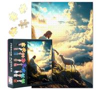 Jigsaw Puzzle for Adults 1000 Piece - Jesus and The Lost Lamb Biblical Art, Serene Religious Scene with Premium Puzzle Board, Challenging Christian Puzzles 1000 Pieces (27.5x19.7 in)