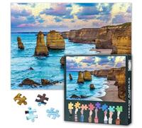 Jigsaw Puzzle for Adults - 1000 Piece Ocean Road, 12 Apostles' Rock Nature Scenery,Difficult Challenging Beach Art for Bedroom Decor & Friends Gifts 50x70cm