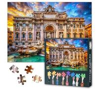 Jigsaw Puzzle for Adults - 1000 Piece Puzzles Trevi Fountain in Rome, Baroque Architecture and Water Features Challenging Puzzles Game for Bedroom Decor & Birthday Gifts 20x28 Inch