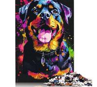 Jigsaw Puzzle For Adults 1000 Piece Rottweiler DJ Neon Diy Creative Puzzle Wooden Jigsaw for 18+ And Adults 500pcs (52x38cm)