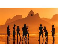 Jigsaw Puzzle for Adults 1000 Piece Sunset Playing Football on Ipanema Beach Rio de Janeiro 38x26CM