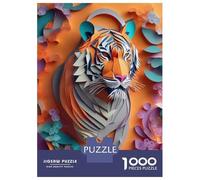 Jigsaw Puzzle for Adults 1000 Pieces 3D Paper Tiger Artwork Puzzle for Adults Relax Games Perfect Decoration Difficult And Challenge 52x38cm/1000pcs
