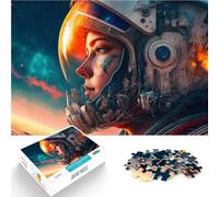 Jigsaw Puzzle for Adults 1000 Pieces A Female Astronaut Denksportaufgabe für Wanddekoration Einzigartige Geburtstags- und Weihnachtsgeschenke75x50cm