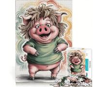 Jigsaw Puzzle for Adults 1000 Pieces A Happy Pig, Relaxing Games, Train Your Brain And Hands, Unique Birthday And Gifts 50x75cm