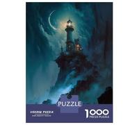 Jigsaw Puzzle for Adults 1000 Pieces A Lighthouse in A Storm V1 Adult Jigsaw Puzzle Hands-on Game Pattern Assembly Unique Gifts for Birthday And Christmas 52x38cm/1000pcs