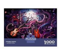 Jigsaw Puzzle for Adults 1000 Pieces Abstract Guitar Art Print-1 Jigsaw Puzzle Relaxing Games Wall Decoration Difficult And Challenge 38x26cm/1000pcs