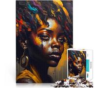Jigsaw Puzzle for Adults 1000 Pieces African Girl Familienspiel zum Stressabbau, schwierige Herausforderung Geschenk zum Geburtstag75x50cm
