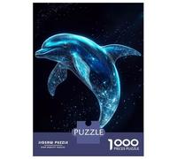 Jigsaw Puzzle for Adults 1000 Pieces Algorithmic Cosmic Dolphin Puzzles for Adults Relax Games Pattern Assembly for Is Ideal As A Gift 38x26cm/1000pcs