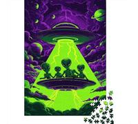 Jigsaw Puzzle for Adults 1000 Pieces Alien Abduction Poster Adult Jigsaw Puzzle Hands-on Game Pattern Assembly Unique Gifts for Birthday And Christmas 52x38cm/1000pcs