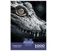 Jigsaw Puzzle for Adults 1000 Pieces Alligator Close-Up Eye And Teeth Jigsaw for Adults Relax Games Hand Speed Race Difficult And Challenge 70x50cm/1000pcs
