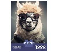Jigsaw Puzzle for Adults 1000 Pieces Alpaca Skydiver Animal Jigsaw Puzzle Relaxing Games Difficult Challenge Unique Gifts for Birthday And Christmas 70x50cm/1000pcs