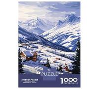 Jigsaw Puzzle for Adults 1000 Pieces Alpe Dhuez Ski Resort Adult Puzzles Relaxing Games Wall Decoration Unique Gifts for Birthday And Christmas 70x50cm/1000pcs