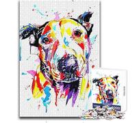 Jigsaw Puzzle for Adults 1000 Pieces American Pitbull Terrier For Family Fun Toy Wall Decor Suitable for Ages 14 And Up (size 50x75cm)