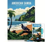 Jigsaw Puzzle for Adults 1000 Pieces American Samoa Natl Park Exact Fit Game Brain Skill Play Free Play Game Xmas Scene Art (38x26cm)
