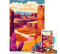 Jigsaw Puzzle for Adults 1000 Pieces American Wild West Canyon Landscape Art Tight Cut Fun Logic Skill Play Relax Fun Time Birthday Mind Gift (38x52cm)