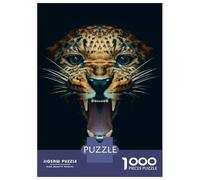 Jigsaw Puzzle for Adults 1000 Pieces Angry Leopard Face Poster Jigsaw for Adults Relax Games Hand Speed Race Difficult And Challenge 52x38cm/1000pcs