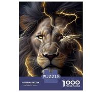 Jigsaw Puzzle for Adults 1000 Pieces Angry Lion Face Animal Jigsaw Puzzle Relaxing Games Difficult Challenge Unique Gifts for Birthday And Christmas 52x38cm/1000pcs