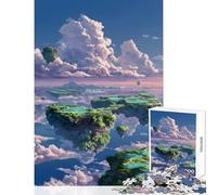 Jigsaw Puzzle for Adults 1000 Pieces Anime Floating Islands in The Sky Puzzle For Teenagers Pattern Assembly Wishlist with Santa Claus Challenging Game Gifts (38x52cm)