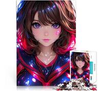 Jigsaw Puzzle for Adults 1000 Pieces Anime Girl with Purple Eyes Stressabbau eignet sich ideal als Geschenk für die ganze Familie52x38cm