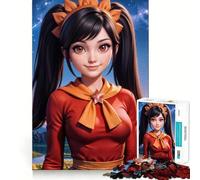 Jigsaw Puzzle for Adults 1000 Pieces Anime Girl with Starry Background Flawless Edge Fun Brain Exercise Toy Cozy Fun Time Xmas Scene Art (38x26cm)