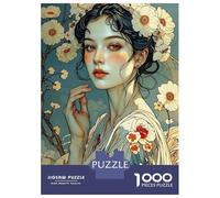 Jigsaw Puzzle for Adults 1000 Pieces Anime Manga Style Woman in Kimono Jigsaw Puzzle Brain Teaser Game For Family Fun Parent-child Interaction 38x26cm/1000pcs
