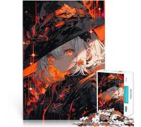 Jigsaw Puzzle for Adults 1000 Pieces Anime Witch with Orange Eyes Entspannungsspiele Wunschliste mit dem Weihnachtsmann75x50cm