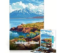 Jigsaw Puzzle for Adults 1000 Pieces Antelope Island State Park Illustration Exact Fit Game Brain Skill Play Free Play Game Xmas Scene Art (38x52cm)