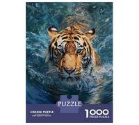Jigsaw Puzzle for Adults 1000 Pieces, Aquatic Tiger Portrait Artwork, Creative Leisure Activity, Festive Season Fun, Pieces, 38x26cm/1000pcs