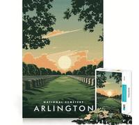 Jigsaw Puzzle for Adults 1000 Pieces Arlington Cemetery Exact Fit Game Brain Skill Play Free Play Game Xmas Scene Art (38x26cm)