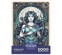 Jigsaw Puzzle for Adults 1000 Pieces Artemis Goddess of The Hunt Tarot Card Jigsaw for Adults Relax Games Hand Speed Race Difficult And Challenge 70x50cm/1000pcs