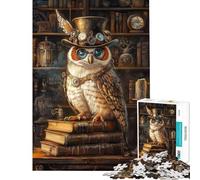Jigsaw Puzzle for Adults 1000 Pieces As Wise As A Steampunk Owl Jigsaw Hands-on Game A Work of Art Unique Gifts for Birthday And Christmas (Size 38x52cm)