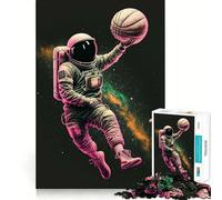 Jigsaw Puzzle for Adults 1000 Pieces Astronaut Basketball Space Exact Fit Game Brain Skill Play Free Play Game Xmas Scene Art (50x75cm)