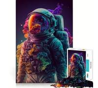Jigsaw Puzzle for Adults 1000 Pieces Astronaut in Space Exact Fit Game Brain Skill Play Free Play Game Xmas Scene Art (50x75cm)