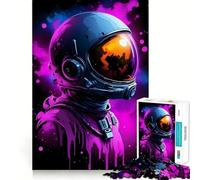 Jigsaw Puzzle for Adults 1000 Pieces Astronaut in Space Flawless Edge Fun Brain Exercise Toy Cozy Fun Time Xmas Scene Art (38x26cm)