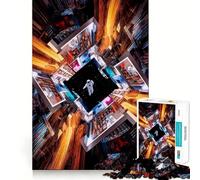 Jigsaw Puzzle for Adults 1000 Pieces Astronaut in Space Tunnel Tight Cut Fun Logic Skill Play Relax Fun Time Birthday Mind Gift (38x52cm)