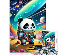Jigsaw Puzzle for Adults 1000 Pieces Astronaut Panda Space Landscape Educational Toy Secret Santa Gifts Fun Games Improving Love between Couples Size 38x52cm