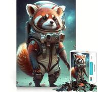 Jigsaw Puzzle for Adults 1000 Pieces Astronaut Space Red Panda Tight Cut Fun Logic Skill Play Relax Fun Time Birthday Mind Gift (38x52cm)