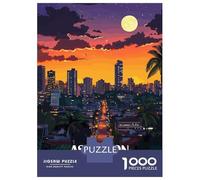 Jigsaw Puzzle for Adults 1000 Pieces Asuncion, Paraguay Cityscape at Night Jigsaw Puzzle Relaxing Games Difficult Challenge Unique Gifts for Birthday And Christmas 70x50cm/1000pcs