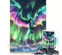 Jigsaw Puzzle for Adults 1000 Pieces Aurora Genesis Dragon Flawless Edge Fun Brain Exercise Toy Cozy Fun Time Xmas Scene Art (38x26cm)