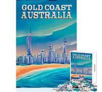 Jigsaw Puzzle for Adults 1000 Pieces Australia Gold Coast Educational Toy Secret Santa Gifts Fun Games Improving Love between Couples Size 38x26cm