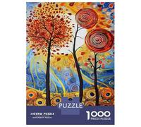 Jigsaw Puzzle for Adults 1000 Pieces Autumn Trees Abstract Painting Puzzle for Adults Fun Games Difficult Hard Birthday And Unique Gifts 38x26cm/1000pcs