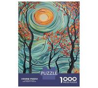 Jigsaw Puzzle for Adults 1000 Pieces Autumn Trees with Sun Art Print Puzzle for Adults Relax Games Perfect Decoration Difficult And Challenge 52x38cm/1000pcs