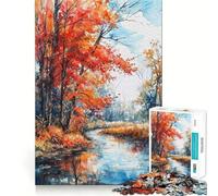 Jigsaw Puzzle for Adults 1000 Pieces Autumnal River Whispers Exact Fit Game Brain Skill Play Free Play Game Xmas Scene Art (38x52cm)