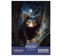 Jigsaw Puzzle for Adults 1000 Pieces Aye-aye Lemur in The Night Forest Teenager Puzzles Fun Games Analysis And Logic Difficult And Challenge 38x26cm/1000pcs
