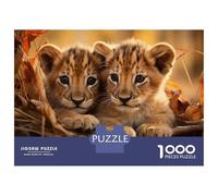 Jigsaw Puzzle for Adults 1000 Pieces Baby Lions in The Wild Puzzle for Adults Fun Games Difficult Hard Birthday And Unique Gifts 52x38cm/1000pcs