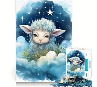 Jigsaw Puzzle for Adults 1000 Pieces Baby Sheep Tight Cut Fun Logic Skill Play Relax Fun Time Birthday Mind Gift (38x26cm)