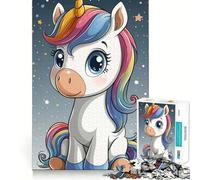Jigsaw Puzzle for Adults 1000 Pieces Baby Unicorn Cute Flawless Edge Fun Brain Exercise Toy Cozy Fun Time Xmas Scene Art (38x26cm)